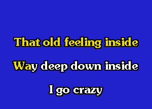 That old feeling inside

Way deep down inside

lgo crazy