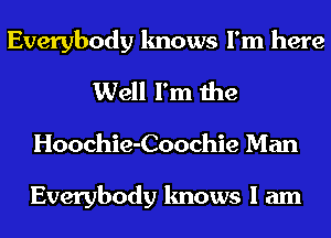 Everybody knows I'm here
Well I'm the

Hoochie-Coochie Man

Everybody knows I am