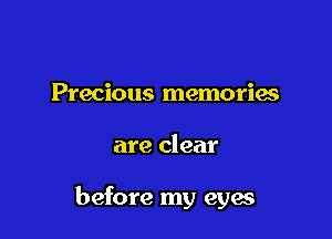 Precious memories

are clear

before my eyes