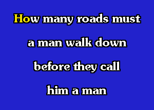 How many roads must

a man walk down

before mey call

himaman l