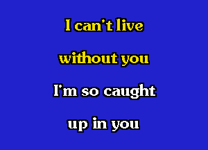 I can't live

without you

I'm so caught

up in you