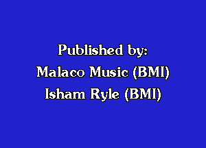Published byz
Malaco Music (BMI)

lsham Ryle (BM!)