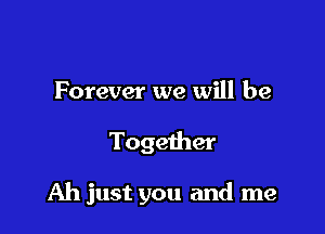 Forever we will be

Together

Ah just you and me