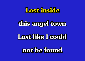 Lost inside

this angel town

Lost like I could

not be found