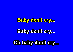 Baby don't cry...

Baby don't cry...

Oh baby don't cry...