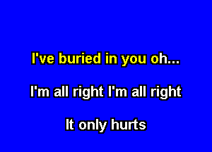 I've buried in you oh...

I'm all right I'm all right

It only hurts