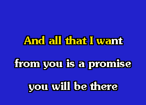 And all that I want

from you is a promise

you will be mere