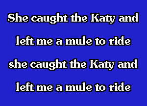 She caught the Katy and

left me a mule to ride
she caught the Katy and

left me a mule to ride