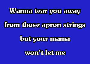 Wanna tear you away
from those apron strings
but your mama

won't let me
