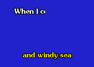 and windy sea