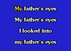 My father's eyes
My father's eyes

I looked into

my father's 8316