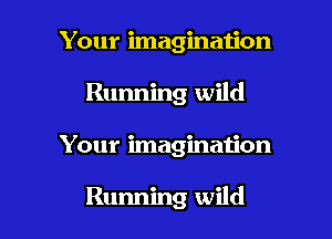 Your imagination
Running wild

Your imaginaijon

Running wild l