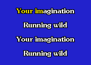 Your imagination
Running wild

Your imaginaijon

Running wild l