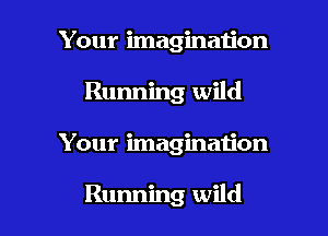 Your imagination
Running wild

Your imaginaijon

Running wild l
