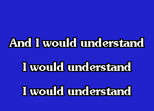 And I would understand
I would understand

I would understand