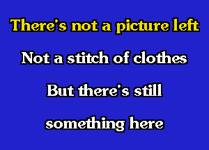 There's not a picture left
Not a stitch of clothes

But there's still

something here