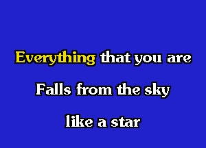 Everything that you are

Falls from the sky

like a star