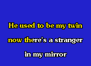 He used to be my twin
now there's a stranger

in my mirror