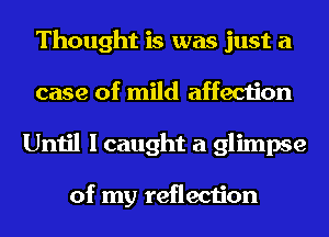 Thought is was just a
case of mild affection
Until I caught a glimpse

of my reflection