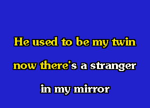 He used to be my twin
now there's a stranger

in my mirror