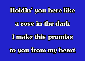 Holdin' you here like
a rose in the dark
I make this promise

to you from my heart