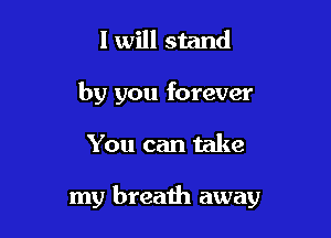I will stand
by you forever

You can take

my breath away