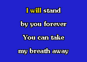 I will stand
by you forever

You can take

my breath away