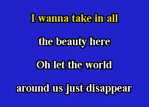I wanna take in all
the beauty here

Oh let the world

around us just disappear