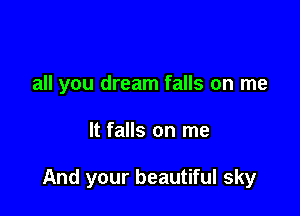 all you dream falls on me

It falls on me

And your beautiful sky