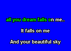 all you dream falls on me..

It falls on me

And your beautiful sky