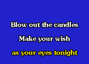 Blow out the candles

Make your wish

as your eyes tonight