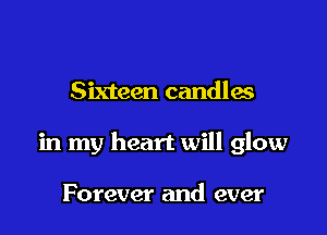 Sixteen candles

in my heart will glow

Forever and ever