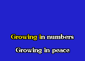 Growing in numbers

Growing in peace