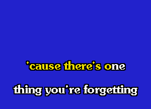 'cause there's one

thing you're forgetting