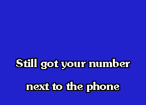 Still got your number

next to the phone