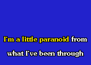 I'm a little paranoid from

what I've been through