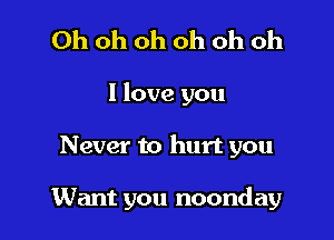 Ohohohohohoh

I love you

Never to hurt you

Want you noonday