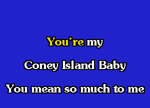 You're my

Coney Island Baby

You mean so much to me