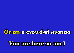 Or on a crowded avenue

You are here so am I