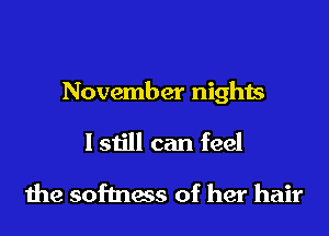 November nights

Istill can feel
1119 softness of her hair