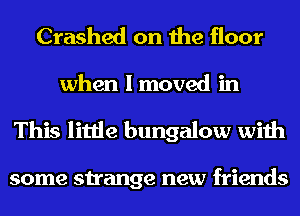 Crashed on the floor
when I moved in

This little bungalow with

some strange new friends