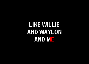 LIKE WILLIE
AND WAYLON

AND ME