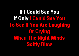 lfl Could See You
If Only I Could See You
To See If You Are Laughing

0r Crying
When The Night Winds
Softly Blow