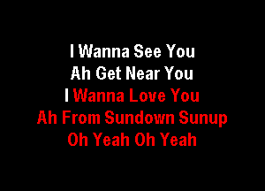 I Wanna See You
Ah Get Near You

I Wanna Love You
Ah From Sundown Sunup
Oh Yeah Oh Yeah