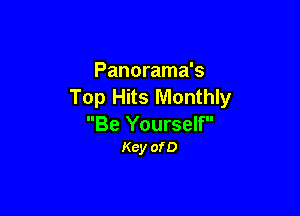 Panorama's
Top Hits Monthly

Be Yourself
Key ofD
