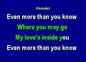 No matter where you may go
Where you may go
My love's inside you

Even more than you know