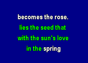 becomes the rose.
Hestheseedthat
with the sun's love

in the spring