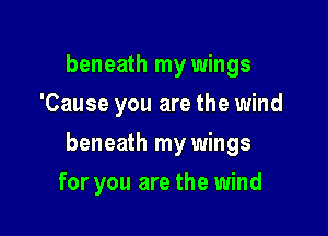 beneath my wings
'Cause you are the wind

beneath my wings

for you are the wind