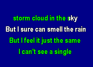 storm cloud in the sky
But I sure can smell the rain
But I feel it just the same

lcan't see a single