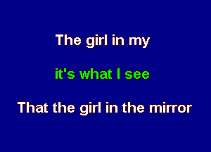 The girl in my

it's what I see

That the girl in the mirror